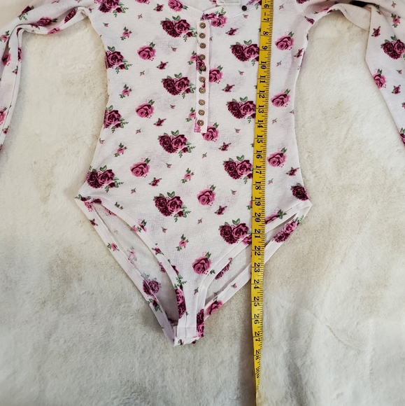 New Free People Intimately Dylan Thermal Floral Printed Bodysuit Size XS - Picture 9 of 13